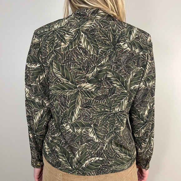 Vintage 80s leaf print shirt - Picture 2 of 10
